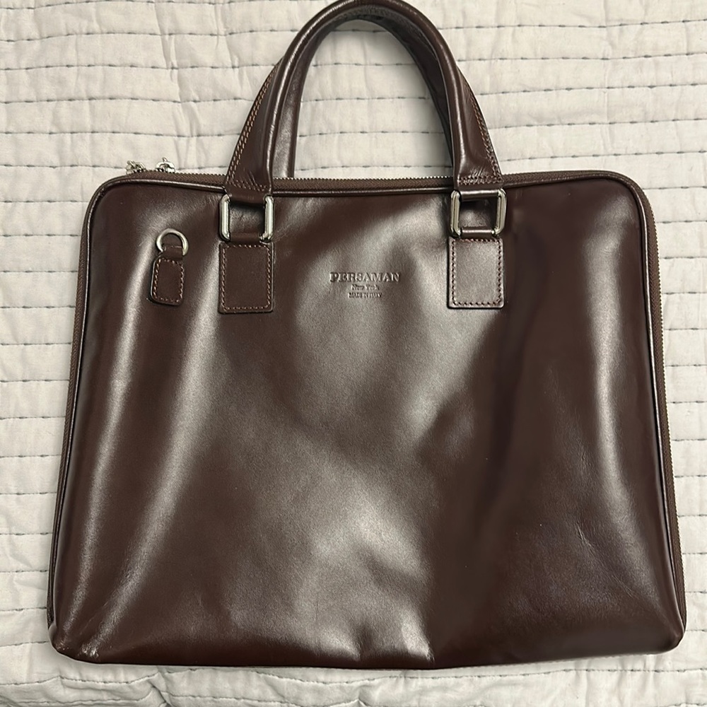 Persaman New York Brown Laptop Bag